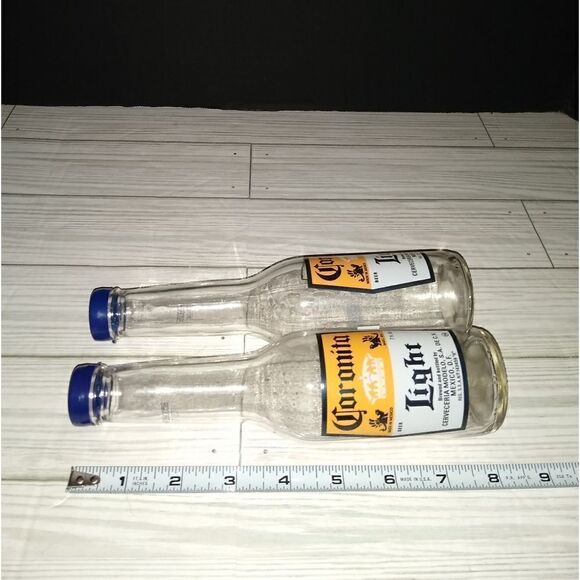 Corona Beer Salt & Pepper Shakers 1 Pair 7oz Coronita Light Bottles & Caps Decor - Picture 7 of 8